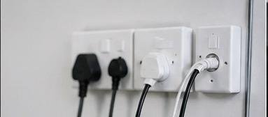 Power outlet with cables connected